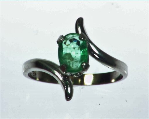 Emerald Natural Genuine Gemstone Sterling Silver Ring RSS1049