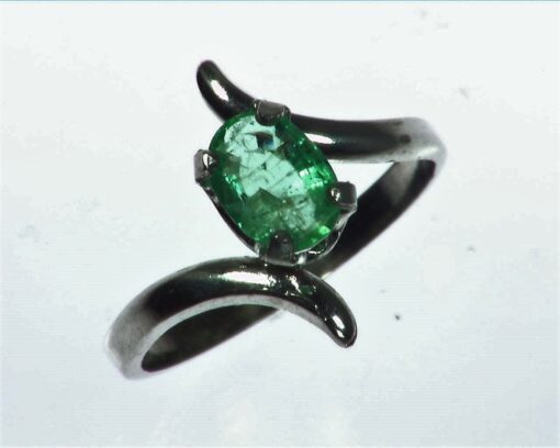Emerald Natural Genuine Gemstone Sterling Silver Ring RSS1049
