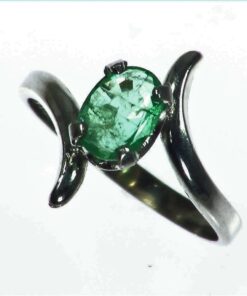 Emerald Natural Genuine Gemstone Sterling Silver Ring RSS1049