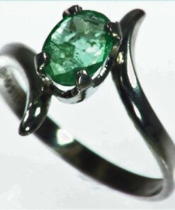 Emerald Natural Genuine Gemstone Sterling Silver Ring RSS1049