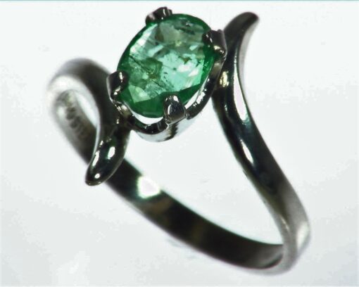 Emerald Natural Genuine Gemstone Sterling Silver Ring RSS1049
