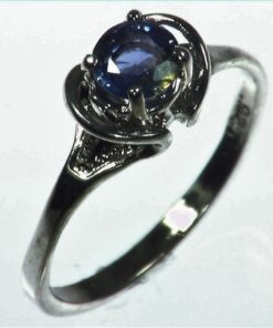 Blue Sapphire Natural Genuine Gemstone Set in Sterling Silver Lady,s Ring RSS1040