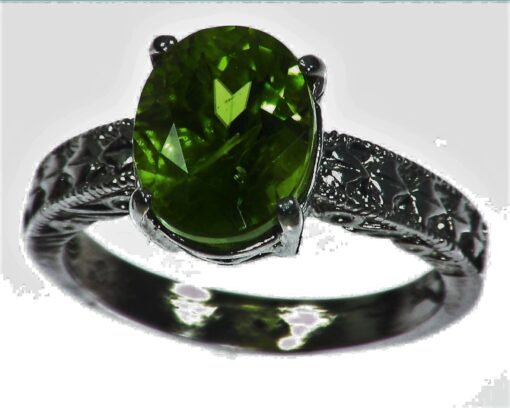 Peridot Natural Genuine Gemstone set in Sterling Silver Ring,RSS,1063
