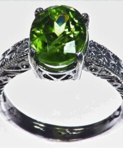 Peridot Natural Genuine Gemstone set in Sterling Silver Ring,RSS,1063