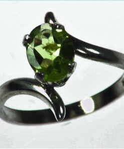 Peridot natural genuine gemstone set in Sterling Silver Ring, RSS1069