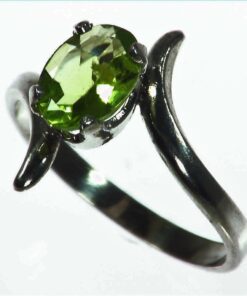 Peridot natural genuine gemstone set in Sterling Silver Ring, RSS1069