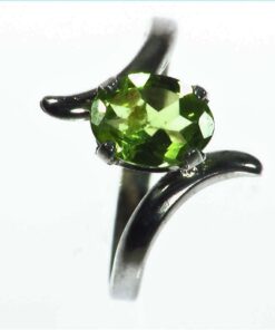Peridot natural genuine gemstone set in Sterling Silver Ring, RSS1069
