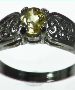 Yellow Sapphire Natural Genuine Gemstone Sterling silver ring RSS1078