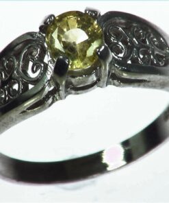 Yellow Sapphire Natural Genuine Gemstone Sterling silver ring RSS1078