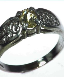 Yellow Sapphire Natural Genuine Gemstone Sterling silver ring RSS,1079