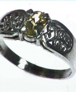 Yellow Sapphire Natural Genuine Gemstone Sterling silver ring RSS,1079