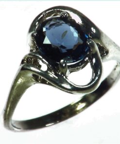 Blue Spinel (Sri Lankan) Genuine Gemstone in Sterling Silver Ring RSS1085