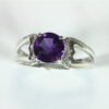 Amethyst Natural Genuine Gemstone Sterling Silver Ring RSS,350