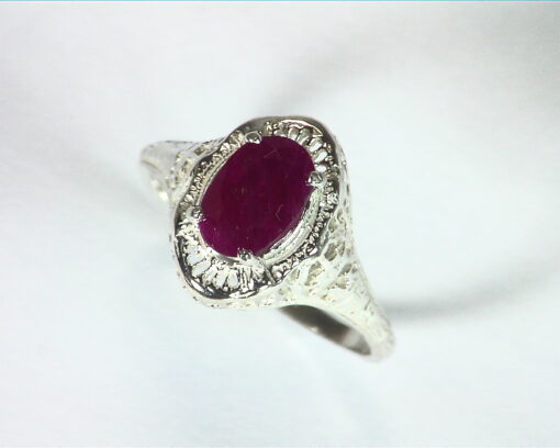Ruby Natural Genuine Gemstone Sterling Silver Lady,s Ring in Antique Design RSS,448