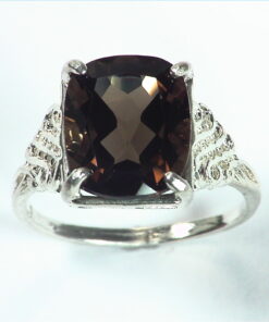 Smokey Quarts Natural Genuine Gemstone Sterling Silver Ring RSS,449