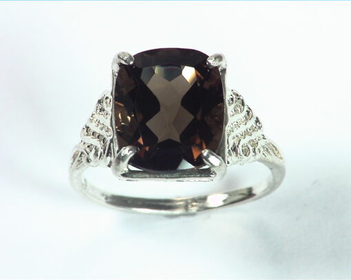 Smokey Quarts Natural Genuine Gemstone Sterling Silver Ring RSS,449