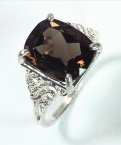 Smokey Quarts Natural Genuine Gemstone Sterling Silver Ring RSS,449