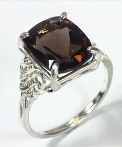Smokey Quarts Natural Genuine Gemstone Sterling Silver Ring RSS,449