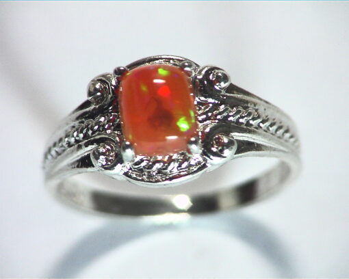 Opal (Mexican) Genuine Gemstone in Sterling Silver Ring RSS,602