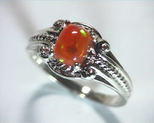 Opal (Mexican) Genuine Gemstone in Sterling Silver Ring RSS,602