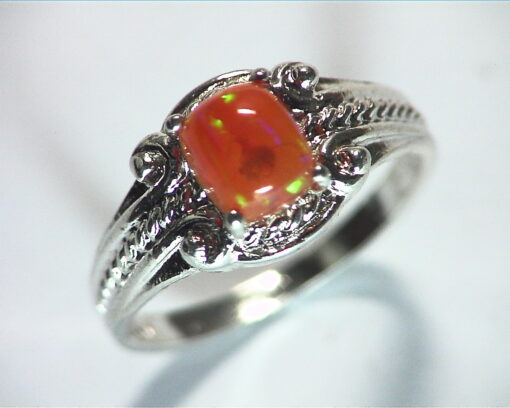 Opal (Mexican) Genuine Gemstone in Sterling Silver Ring RSS,602