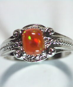 Opal (Mexican) Genuine Gemstone in Sterling Silver Ring RSS,602