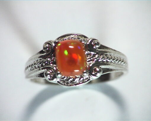 Opal (Mexican) Genuine Gemstone in Sterling Silver Ring RSS,602