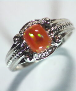 Opal (Mexican) Genuine Gemstone in Sterling Silver Ring RSS,602