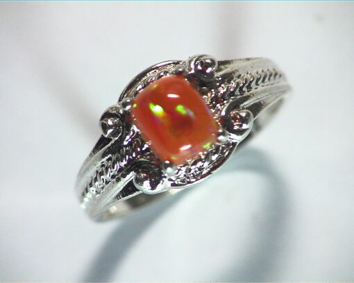 Opal (Mexican) Genuine Gemstone in Sterling Silver Ring RSS,602