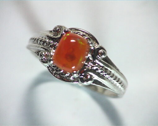 Opal (Mexican) Genuine Gemstone in Sterling Silver Ring RSS,602