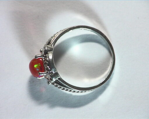 Opal (Mexican) Genuine Gemstone in Sterling Silver Ring RSS,602