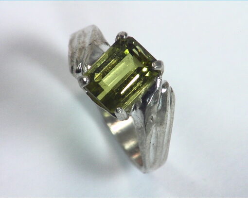Peridot Natural Genuine Gemstone Sterling Silver Lady,s RingRSS,671