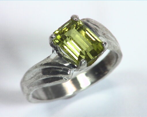 Peridot Natural Genuine Gemstone Sterling Silver Lady,s RingRSS,671