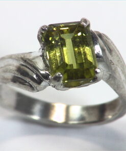 Peridot Natural Genuine Gemstone Sterling Silver Lady,s RingRSS,671