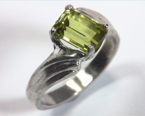 Peridot Natural Genuine Gemstone Sterling Silver Lady,s RingRSS,671