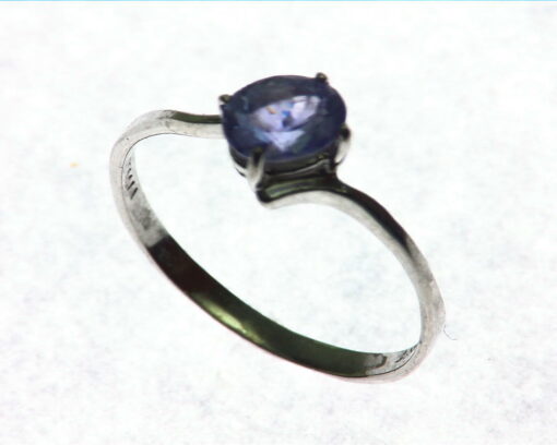 Blue Sapphire Ceylon In Sterling Silver Ring.