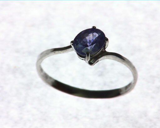 Blue Sapphire Ceylon In Sterling Silver Ring.