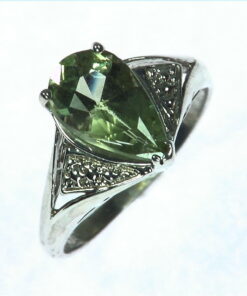 Green Beryl Sterling Silver Ring.