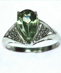 Green Beryl Sterling Silver Ring.