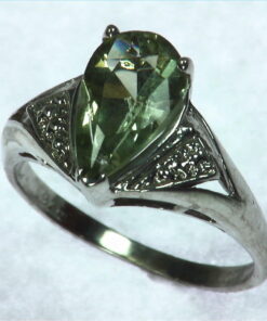 Green Beryl Sterling Silver Ring.