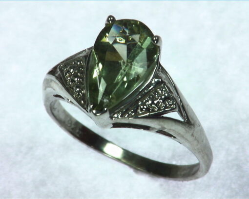 Green Beryl Sterling Silver Ring.