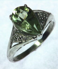 Green Beryl Sterling Silver Ring.