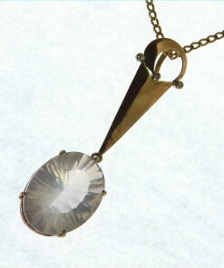 Rose Quarts Gold Pendent
