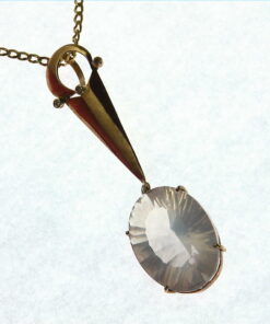 Rose Quarts Gold Pendent