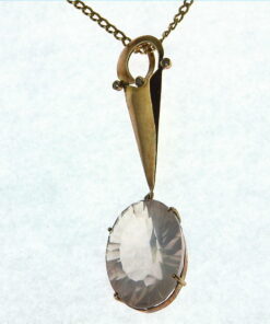 Rose Quarts Gold Pendent