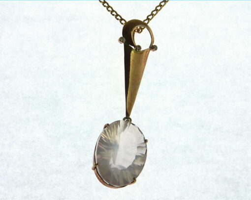 Rose Quarts Gold Pendent