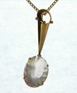 Rose Quarts Gold Pendent