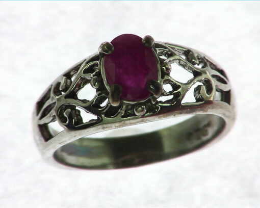 Ruby Sterling Silver Ring