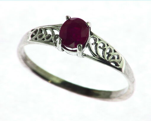 Ruby Sterling Silver Ring.
