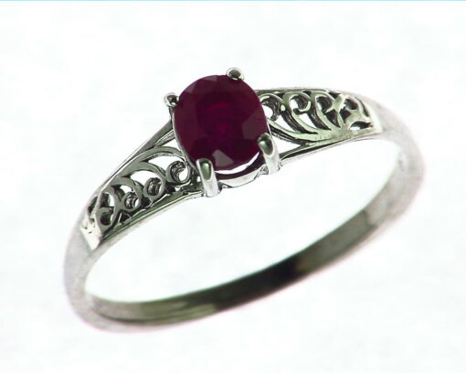 Ruby Sterling Silver Ring.